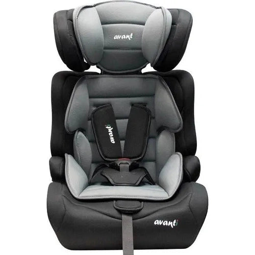 Butaca Booster Avanti Eximia Plus – Grupo 1/2/3, 9 a 36 kg, Convertible con Respaldo y Arnés de 5 Puntos, Color Negro/Gris Claro