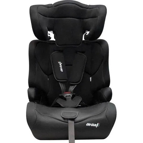 Butaca Booster Avanti Eximia Plus – Grupo 1/2/3, 9 a 36 kg, Convertible con Respaldo y Arnés de 5 Puntos, Color Negro/Gris Claro