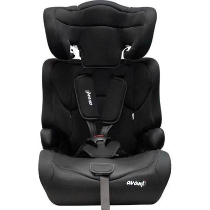 Butaca Booster Avanti Eximia Plus – Grupo 1/2/3, 9 a 36 kg, Convertible con Respaldo y Arnés de 5 Puntos, Color Negro/Gris Claro
