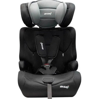 Butaca Booster Avanti Eximia Plus – Grupo 1/2/3, 9 a 36 kg, Convertible con Respaldo y Arnés de 5 Puntos, Color Negro/Gris Claro