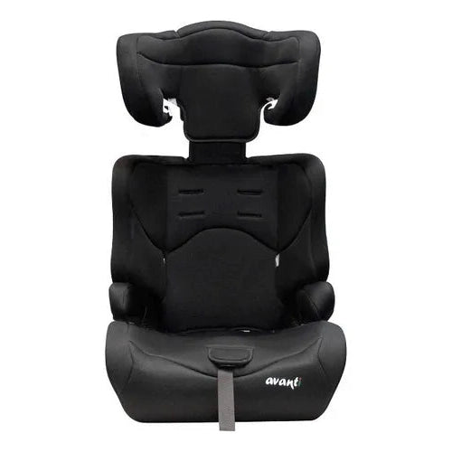 Butaca Booster Avanti Eximia Plus – Grupo 1/2/3, 9 a 36 kg, Convertible con Respaldo y Arnés de 5 Puntos, Color Negro/Gris Claro