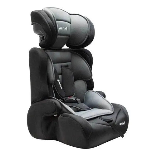 Butaca Booster Avanti Eximia Plus – Grupo 1/2/3, 9 a 36 kg, Convertible con Respaldo y Arnés de 5 Puntos, Color Negro/Gris Claro